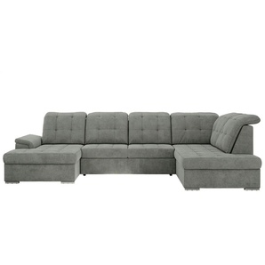 Wohnlandschaft mit Schlaffunktion Madrito ¦ grau ¦ Maße (cm): B: 323 H: 89