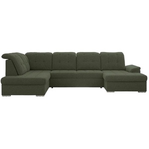 Wohnlandschaft mit Schlaffunktion Madrito ¦ grün ¦ Maße (cm): B: 323 H: 89