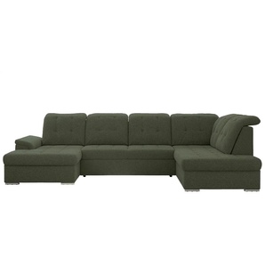Wohnlandschaft mit Schlaffunktion Madrito ¦ grün ¦ Maße (cm): B: 323 H: 89
