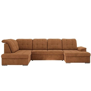 Wohnlandschaft mit Schlaffunktion Madrito - orange - Materialmix - 323 cm - 89 cm | Möbel Kraft