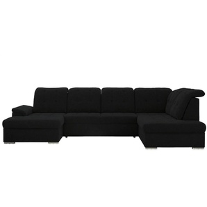 Wohnlandschaft mit Schlaffunktion Madrito ¦ schwarz ¦ Maße (cm): B: 323 H: 89
