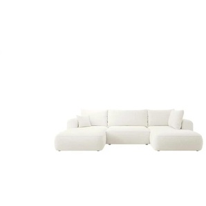 Wohnlandschaft mit Schlaffunktion Ovo ¦ creme ¦ Maße (cm): B: 375 H: 95