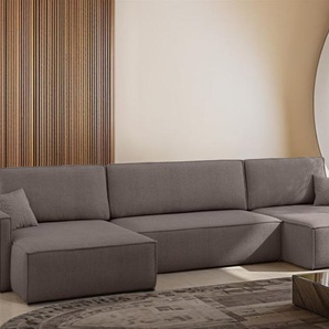 Wohnlandschaft mit Schlaffunktion Sofa LOUIS Stoff Scala Taupe
