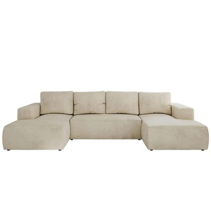 Wohnlandschaft mit Schlaffunktion Trentino ¦ beige ¦ Maße (cm): B: 334 H: 91