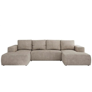 Wohnlandschaft mit Schlaffunktion Trentino ¦ beige ¦ Maße (cm): B: 334 H: 91