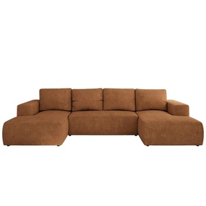 Wohnlandschaft mit Schlaffunktion Trentino ¦ orange ¦ Maße (cm): B: 334 H: 91