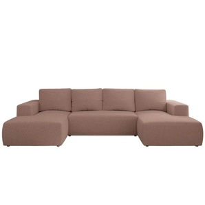 Wohnlandschaft mit Schlaffunktion Trentino ¦ rosa/pink ¦ Maße (cm): B: 334 H: 91