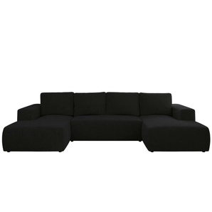 Wohnlandschaft mit Schlaffunktion Trentino ¦ schwarz ¦ Maße (cm): B: 334 H: 91