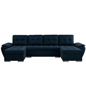 Wohnlandschaft mit Schlaffunktion Umbria ¦ blau ¦ Maße (cm): B: 336 H: 85