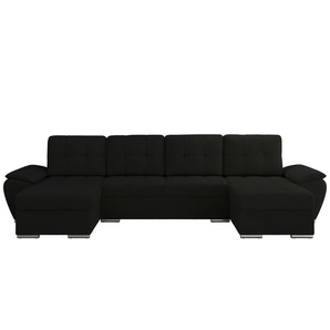 Wohnlandschaft mit Schlaffunktion Umbria ¦ schwarz ¦ Maße (cm): B: 336 H: 85