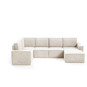 Wohnlandschaft Orto - beige - Materialmix - 311 cm - 93 cm | Möbel Kraft