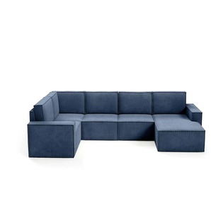 Wohnlandschaft Orto - blau - Materialmix - 311 cm - 93 cm | Möbel Kraft