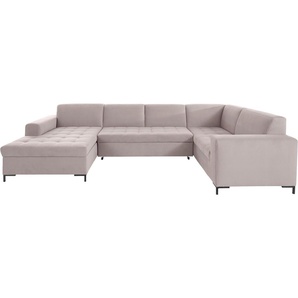 Wohnlandschaft OTTO PRODUCTS Grazzo U-Form Sofas Gr. B/H/T: 332 cm x 80 cm x 199 cm, Lu x us-Microfaser (recyceltes Polyester), Recamiere links, Ohne Bettfunktion-ohne Bettkasten, beige Wohnlandschaften Sofas hochwertige Stoffe aus recyceltem Material,