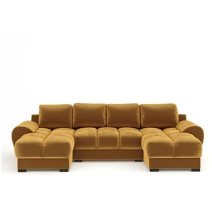 Wohnlandschaft Peebles - gold - Materialmix - 330 cm - 90 cm | Möbel Kraft