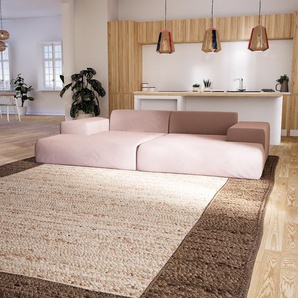 Wohnlandschaft Puderrosa - Flexible Designer-Wohnlandschaft: Hochwertige Materialien, einzigartiges Design - 298 x 72 x 168 cm, Konfigurator