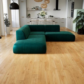Wohnlandschaft Samt Petrolblau - Flexible Designer-Wohnlandschaft: Hochwertige Materialien, einzigartiges Design - 241 x 72 x 267 cm, Konfigurator