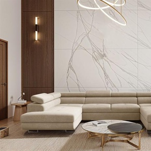 Wohnlandschaft Schlafsofa Sofa CARMELO in Stoff Nova Beige