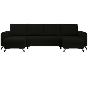 Wohnlandschaft Schwarz - schwarz - Materialmix - 312 cm - 90 cm | Möbel Kraft