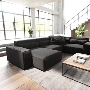 Wohnlandschaft Sirpio 300x210 cm Mikrofaser Schwarz Recamiere variabel, Wohnlandschaften