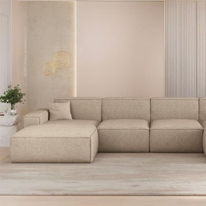Wohnlandschaft Sofa U-Form CELES PREMIUM in Stoff Artico Beige