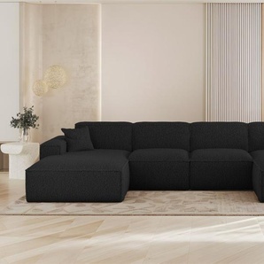 Wohnlandschaft Sofa U-Form CELES PREMIUM in Stoff Sven Schwarz