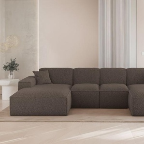 Wohnlandschaft Sofa U-Form CELES PREMIUM XS in Stoff Sven Braun