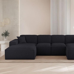 Wohnlandschaft Sofa U-Form CELES PREMIUM XS in Stoff Sven Dunkelblau