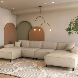 Wohnlandschaft Sofa U-Form GLORIA in Stoff Artico Beige