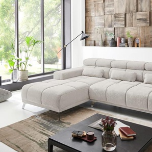 Wohnlandschaft Speed, silber, Ottomane links, inkl. Funktionen