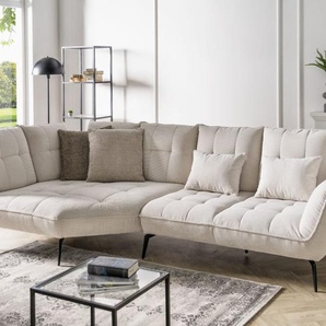 Wohnlandschaft Ticona, creme, inkl. Sitztiefenverstellungen