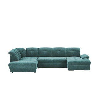 Wohnlandschaft - türkis/petrol - Materialmix - 377 cm - 103 cm - cm 246,0 | Möbel Kraft