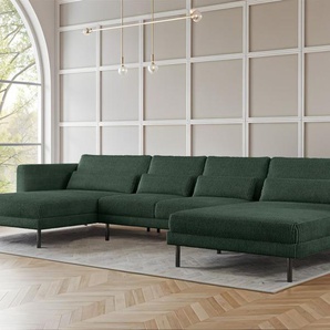 Wohnlandschaft U-Form Sofa AGADA in Stoff Poso Grün