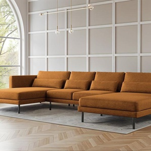 Wohnlandschaft U-Form Sofa AGADA in Stoff Verita Rostbraun