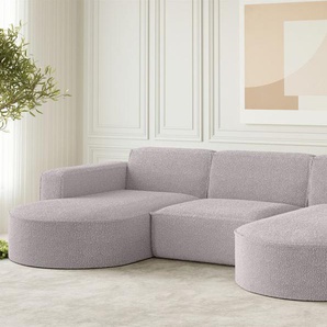 Wohnlandschaft U-Form Sofa PALMA in Stoff Ascot Rose