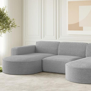Wohnlandschaft U-Form Sofa PALMA in Stoff Ascot Taupe
