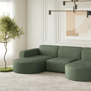 Wohnlandschaft U-Form Sofa PALMA in Stoff Scala Forest