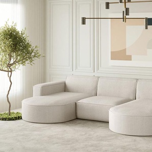 Wohnlandschaft U-Form Sofa PALMA in Stoff Scala Sand