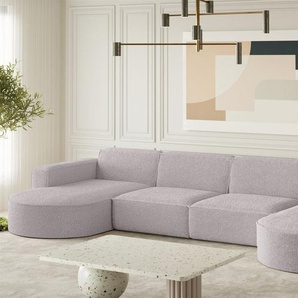 Wohnlandschaft U-Form Sofa PALMA XL in Stoff Ascot Rose
