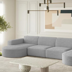 Wohnlandschaft U-Form Sofa PALMA XL in Stoff Ascot Taupe