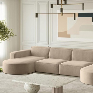 Wohnlandschaft U-Form Sofa PALMA XL in Stoff Noel Beige