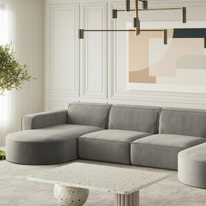 Wohnlandschaft U-Form Sofa PALMA XL in Stoff Noel Grau