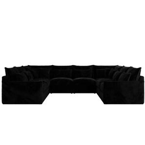 Wohnlandschaft Veroso - schwarz - Materialmix - 362 cm - 93 cm | Möbel Kraft