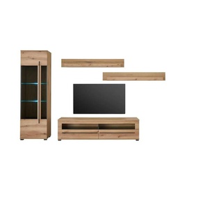 Wohnwand - braun - Materialmix - 240 cm - 200 cm | Möbel Kraft