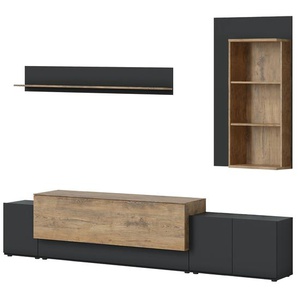 Wohnwand  Calva ¦ schwarz ¦ Maße (cm): B: 270 H: 220 T: 42.0