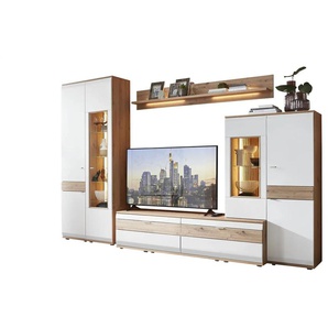 Wohnwand Eldena | weiß | 330 cm | 215 cm | cm 53,0 |