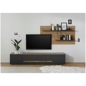 Wohnwand  Cande ¦ grau ¦ Maße (cm): B: 300 H: 45