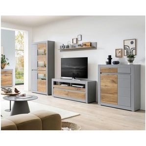 Wohnwand ¦ grau ¦ Maße (cm): B: 370 H: 42