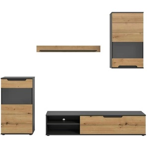 Wohnwand   ¦ grau ¦ Maße (cm): B: 246 H: 182