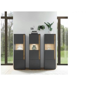 Wohnwand - grau - Materialmix - 190 cm - 155 cm - cm 40,0 | Möbel Kraft