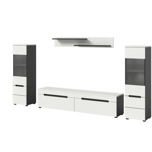 Wohnwand - grau - Materialmix - 272 cm - 141 cm | Möbel Kraft